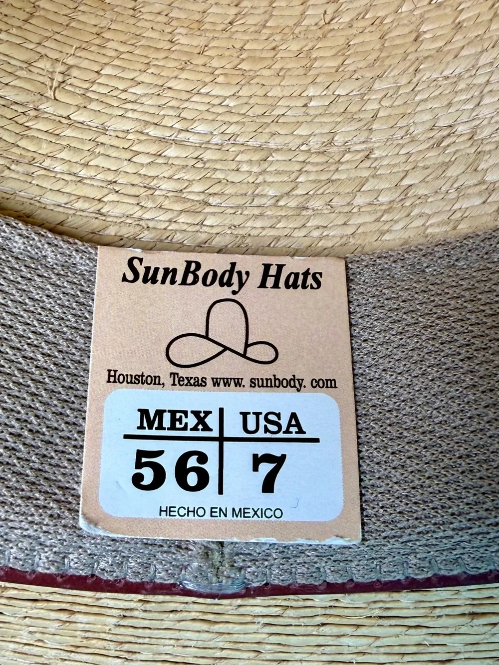 SunBody Hats Palm Leaf Wide Brim Hat Zigzag Leather Band Summer Resort Beach 7